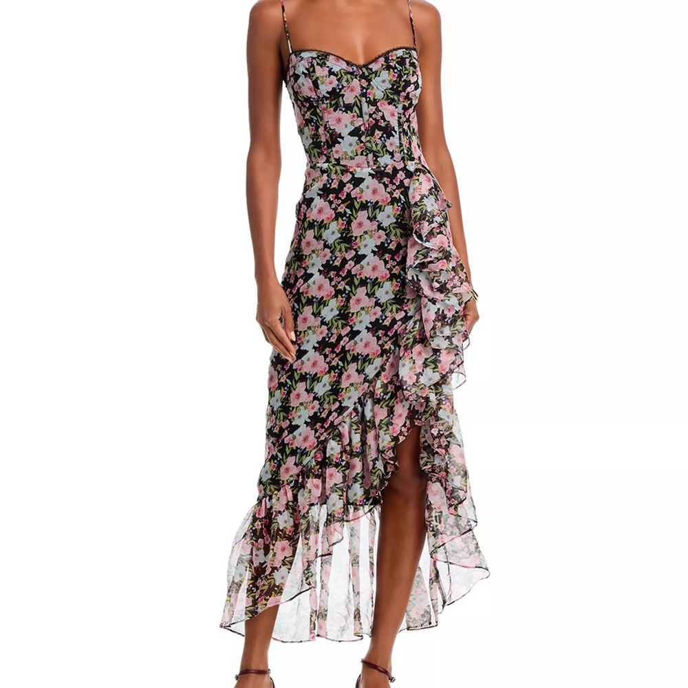 Brisbane Asymmetrical Floral Midi Dress